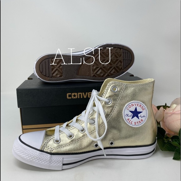 Converse Ctas High Top Light Gold W AUTHENTIC - Picture 7 of 8